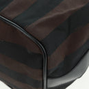 FENDI Pecan Canvas Shoulder Bag Black Brown Auth 160066-16