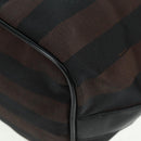 FENDI Pecan Canvas Shoulder Bag Black Brown Auth 160066-18