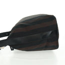 FENDI Pecan Canvas Shoulder Bag Black Brown Auth 160066-3