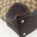 GUCCI GG Canvas Pretty Tote Bag Web Sherry Line Beige Gold 181779 Auth 160067-16
