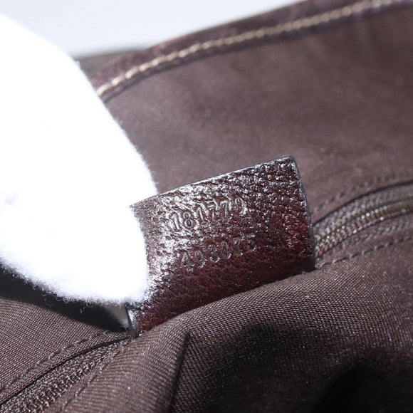 GUCCI GG Canvas Pretty Tote Bag Web Sherry Line Beige Gold 181779 Auth 160067