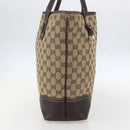 GUCCI GG Canvas Pretty Tote Bag Web Sherry Line Beige Gold 181779 Auth 160067-3