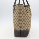 GUCCI GG Canvas Pretty Tote Bag Web Sherry Line Beige Gold 181779 Auth 160067-4