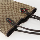 GUCCI GG Canvas Pretty Tote Bag Web Sherry Line Beige Gold 181779 Auth 160067-6