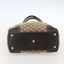 GUCCI GG Canvas Pretty Tote Bag Web Sherry Line Beige Gold 181779 Auth 160067-5