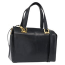 Salvatore Ferragamo Gancini Hand Bag Leather 2way Navy Gold Auth 160069-1