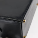 Salvatore Ferragamo Gancini Hand Bag Leather 2way Navy Gold Auth 160069-16