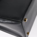 Salvatore Ferragamo Gancini Hand Bag Leather 2way Navy Gold Auth 160069-18