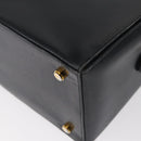 Salvatore Ferragamo Gancini Hand Bag Leather 2way Navy Gold Auth 160069-19