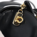 Salvatore Ferragamo Gancini Hand Bag Leather 2way Navy Gold Auth 160069-9