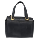 Salvatore Ferragamo Gancini Hand Bag Leather 2way Navy Gold Auth 160069-13