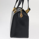 Salvatore Ferragamo Gancini Hand Bag Leather 2way Navy Gold Auth 160069-4