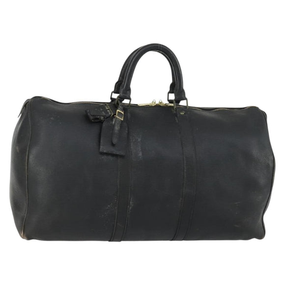 LOUIS VUITTON Epi Keepall 50 Boston Bag Black M42962 LV Auth 160071