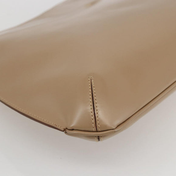 Salvatore Ferragamo Shoulder Bag Leather Beige Gold Auth 160072