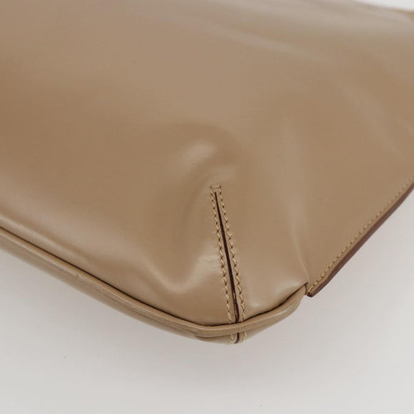 Salvatore Ferragamo Shoulder Bag Leather Beige Gold Auth 160072