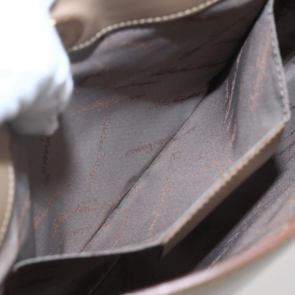 Salvatore Ferragamo Shoulder Bag Leather Beige Gold Auth 160072