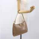 Salvatore Ferragamo Shoulder Bag Leather Beige Gold Auth 160072-19
