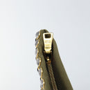 PRADA Bijoux Clutch Bag Canvas Khaki Gold Auth 160073-9