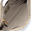 PRADA Bijoux Clutch Bag Canvas Khaki Gold Auth 160073-11