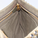 PRADA Bijoux Clutch Bag Canvas Khaki Gold Auth 160073-17