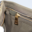 PRADA Bijoux Clutch Bag Canvas Khaki Gold Auth 160073-19