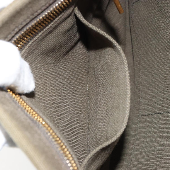 PRADA Bijoux Clutch Bag Canvas Khaki Gold Auth 160073