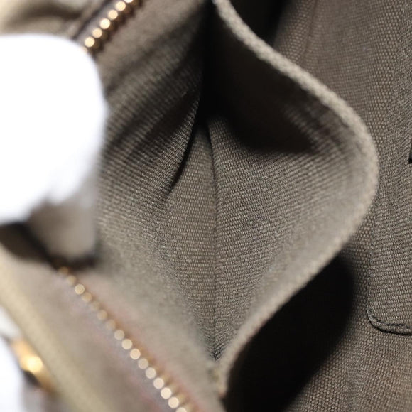 PRADA Bijoux Clutch Bag Canvas Khaki Gold Auth 160073