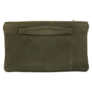 PRADA Bijoux Clutch Bag Canvas Khaki Gold Auth 160073-2