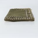 PRADA Bijoux Clutch Bag Canvas Khaki Gold Auth 160073-3