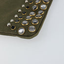 PRADA Bijoux Clutch Bag Canvas Khaki Gold Auth 160073-7