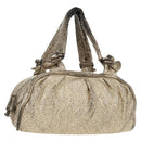 CHANEL Matelasse Hand Bag Leather Champagne Gold CC Auth 160074-1