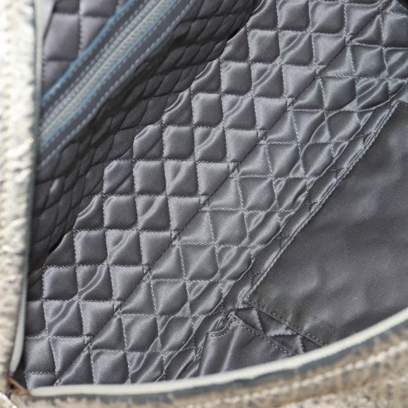 CHANEL Matelasse Hand Bag Leather Champagne Gold CC Auth 160074