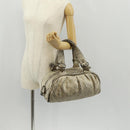 CHANEL Matelasse Hand Bag Leather Champagne Gold CC Auth 160074-22