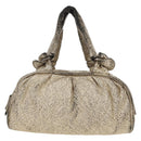 CHANEL Matelassé Handtasche Leder Champagner Gold CC Auth 160074-13