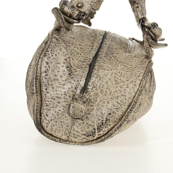 CHANEL Matelasse Hand Bag Leather Champagne Gold CC Auth 160074