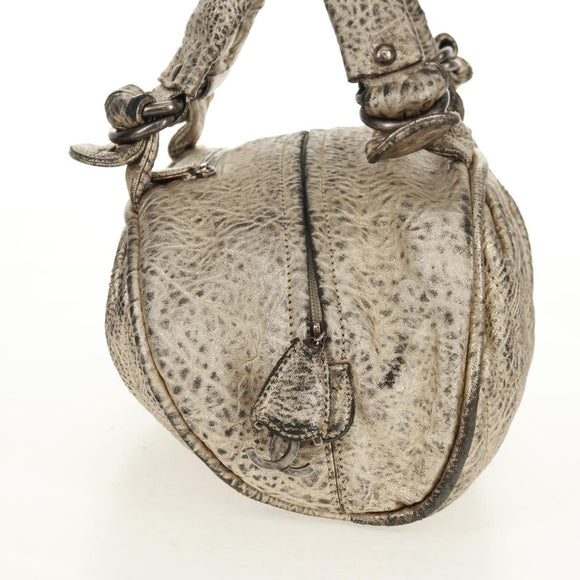CHANEL Matelassé Handtasche Leder Champagner Gold CC Auth 160074