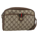 GUCCI GG Supreme Web Sherry Line Bag PVC Beige Gold 116 02 089 Auth 160079-1
