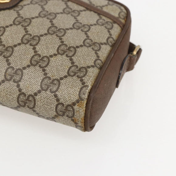 GUCCI GG Supreme Web Sherry Line Bag PVC Beige Gold 116 02 089 Auth 160079