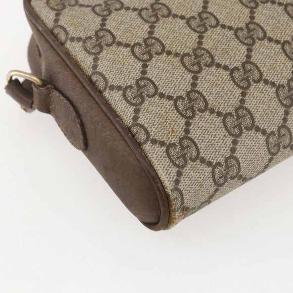 GUCCI GG Supreme Web Sherry Line Bag PVC Beige Gold 116 02 089 Auth 160079