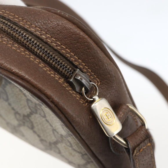 GUCCI GG Supreme Web Sherry Line Bag PVC Beige Gold 116 02 089 Auth 160079