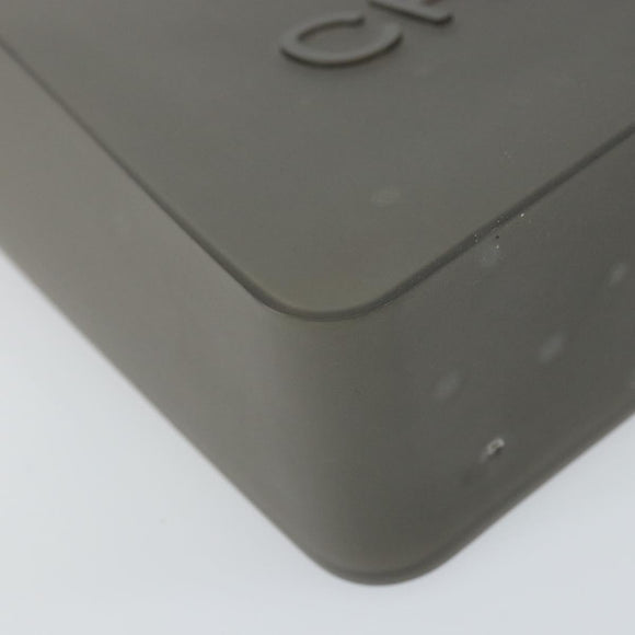 CHANEL Tote Bag Rubber Gray CC Auth 160082