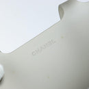 CHANEL Tote Bag Rubber Gray CC Auth 160082-11