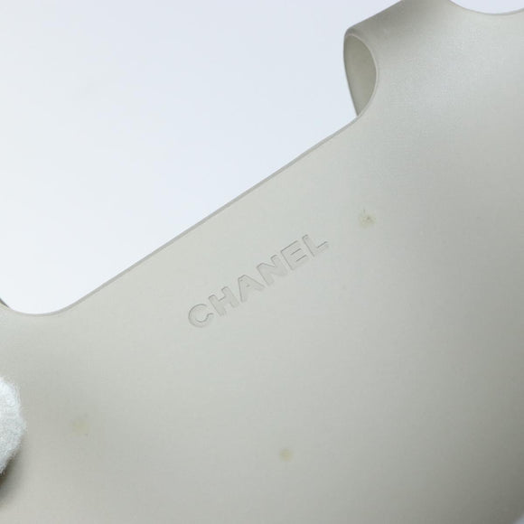 CHANEL Tote Bag Rubber Gray CC Auth 160082