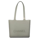 CHANEL Tote Bag Rubber Gray CC Auth 160082-13