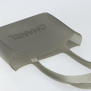 CHANEL Tote Bag Rubber Gray CC Auth 160082-6