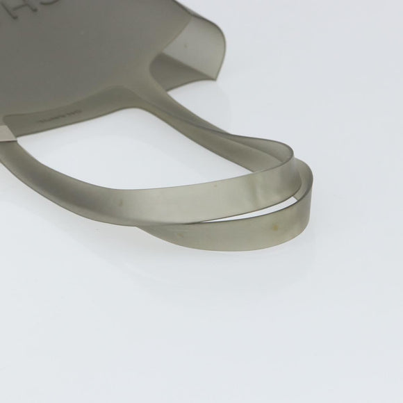 CHANEL Tote Bag Rubber Gray CC Auth 160082