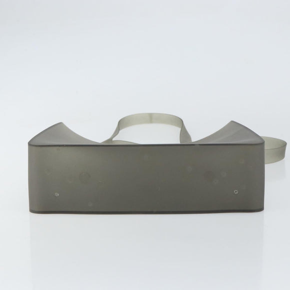 CHANEL Tote Bag Rubber Gray CC Auth 160082