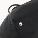 PRADA Ribbon Hand Bag Nylon Black Silver Auth 160087-11