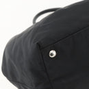 PRADA Ribbon Hand Bag Nylon Black Silver Auth 160087-16