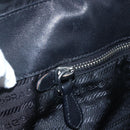 PRADA Ribbon Hand Bag Nylon Black Silver Auth 160087-18